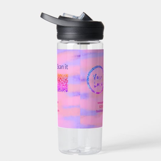 Einfacher minimaler q r Code Hinzufügen Logo Scan- Trinkflasche (Rechts)