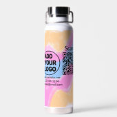 Einfacher minimaler q r Code Hinzufügen Logo Scan- Trinkflasche (Rückseite)