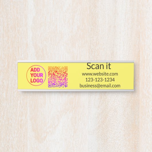 Einfacher minimaler q r Code Hinzufügen Logo Scan- Türschild (Vorderseite )