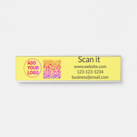 Einfacher minimaler q r Code Hinzufügen Logo Scan- Türschild (Vorderseite )