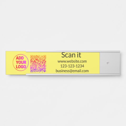 Einfacher minimaler q r Code Hinzufügen Logo Scan- Türschild (Vorderseite )