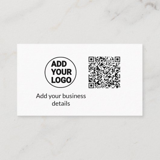 Einfacher minimaler q r Code Hinzufügen Logo Scan- Visitenkarte (Rückseite)