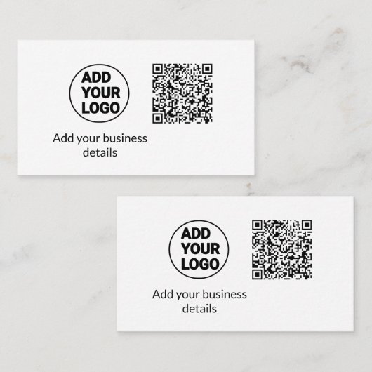 Einfacher minimaler q r Code Hinzufügen Logo Scan- Visitenkarte (Vorne/Hinten)