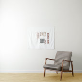 Einfacher minimaler q r Code Hinzufügen Logo Scan- Wandteppich (Beispiel (Horizontal))