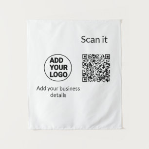 Einfacher minimaler q r Code Hinzufügen Logo Scan- Wandteppich