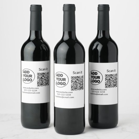 Einfacher minimaler q r Code Hinzufügen Logo Scan- Weinetikett (Flaschen)
