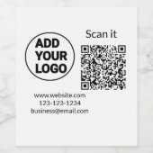 Einfacher minimaler q r Code Hinzufügen Logo Scan- Weinetikett (Einzelnes Label)