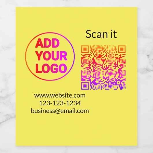 Einfacher minimaler q r Code Hinzufügen Logo Scan- Weinetikett (Einzelnes Label)