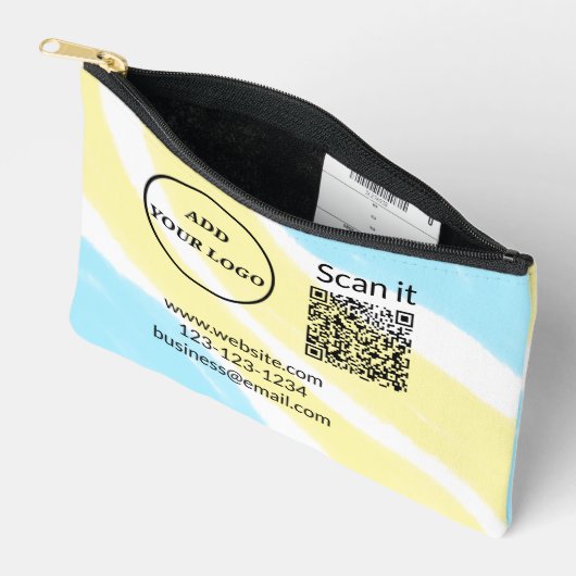 Einfacher minimaler q r Code Hinzufügen Logo Scan- Zubehörtasche (Offen)