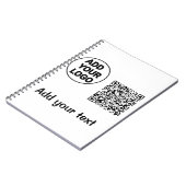 Einfacher minimaler QR-Code Logo hinzufügen Code-N Notizblock (Linke Seite)