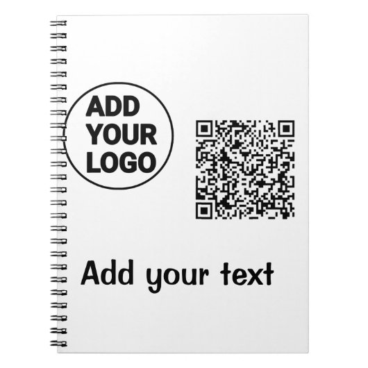 Einfacher minimaler QR-Code Logo hinzufügen Code-N Notizblock (Vorderseite)