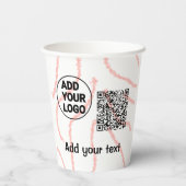 Einfacher minimaler QR-Code-Logo-Scan-Code-Name t Pappbecher (Rückseite)