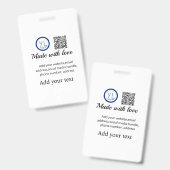 Einfacher minimaler QR-Code-Logo-Scan-Code-Name te Ausweis (Vorder- & Rückseite)