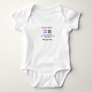 Einfacher minimaler QR-Code-Logo-Scan-Code-Name te Baby Strampler