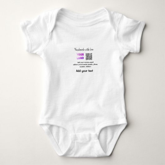 Einfacher minimaler QR-Code-Logo-Scan-Code-Name te Baby Strampler (Vorderseite)