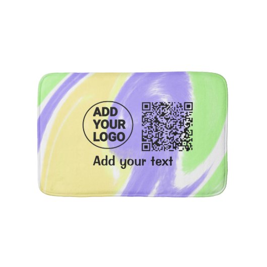 Einfacher minimaler QR-Code-Logo-Scan-Code-Name te Badematte (Vorderseite)