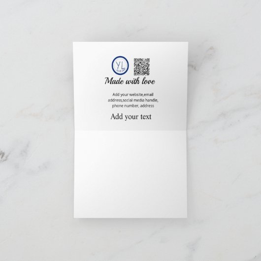 Einfacher minimaler QR-Code-Logo-Scan-Code-Name te Dankeskarte (Innenseite)