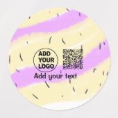 Einfacher minimaler QR-Code-Logo-Scan-Code-Name te Etiketten (Design 2)