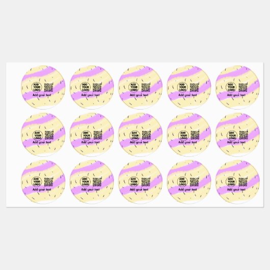 Einfacher minimaler QR-Code-Logo-Scan-Code-Name te Etiketten (Blatt)