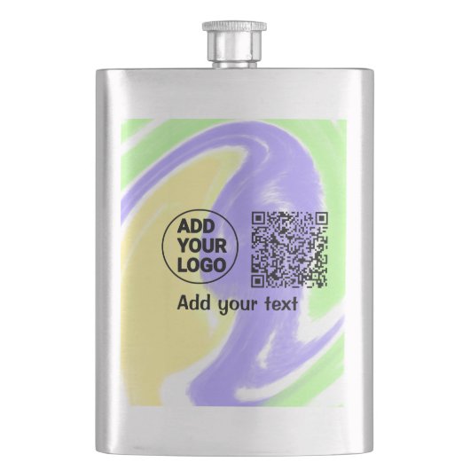 Einfacher minimaler QR-Code-Logo-Scan-Code-Name te Flachmann (Vorderseite)
