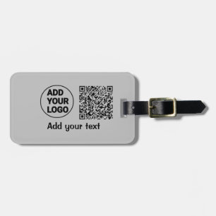Einfacher minimaler QR-Code-Logo-Scan-Code-Name te Gepäckanhänger