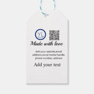 Einfacher minimaler QR-Code-Logo-Scan-Code-Name te Geschenkanhänger