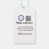 Einfacher minimaler QR-Code-Logo-Scan-Code-Name te Geschenkanhänger (Rückseite)
