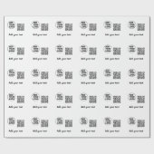 Einfacher minimaler QR-Code-Logo-Scan-Code-Name te Geschenkpapier (Flach)