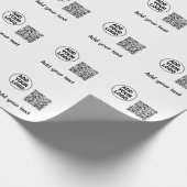Einfacher minimaler QR-Code-Logo-Scan-Code-Name te Geschenkpapier (Ecke)