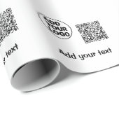 Einfacher minimaler QR-Code-Logo-Scan-Code-Name te Geschenkpapier (Rolleneckpunkt)