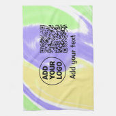 Einfacher minimaler QR-Code-Logo-Scan-Code-Name te Geschirrtuch (Vertikal)