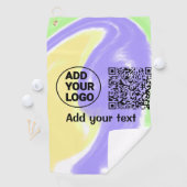 Einfacher minimaler QR-Code-Logo-Scan-Code-Name te Golfhandtuch (Insitu)
