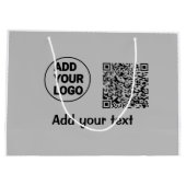 Einfacher minimaler QR-Code-Logo-Scan-Code-Name te Große Geschenktüte (Rückseite)