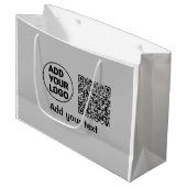 Einfacher minimaler QR-Code-Logo-Scan-Code-Name te Große Geschenktüte (Vorderseite Schrägansicht)