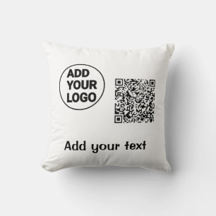 Einfacher minimaler QR-Code-Logo-Scan-Code-Name te Kissen