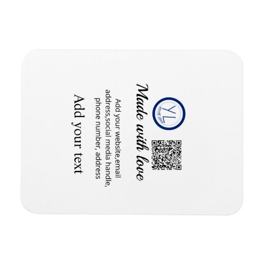 Einfacher minimaler QR-Code-Logo-Scan-Code-Name te Magnet (Horizontal)