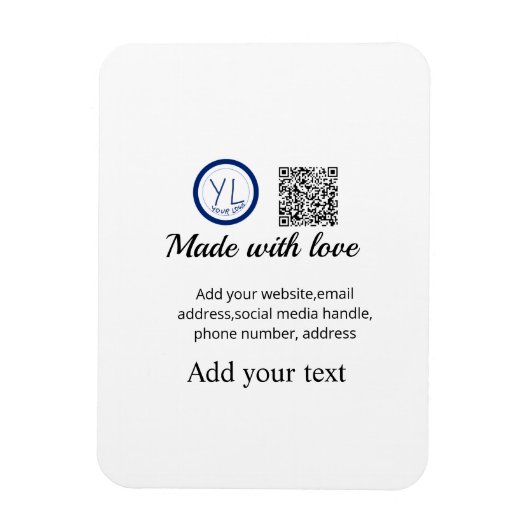 Einfacher minimaler QR-Code-Logo-Scan-Code-Name te Magnet (Vertikal)