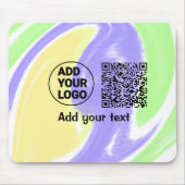 Einfacher minimaler QR-Code-Logo-Scan-Code-Name te Mousepad (Vorne)
