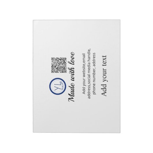 Einfacher minimaler QR-Code-Logo-Scan-Code-Name te Notizblock (Rotiert)