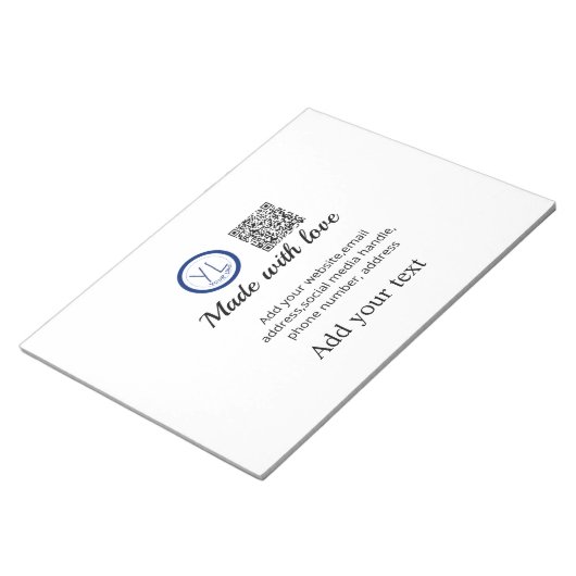Einfacher minimaler QR-Code-Logo-Scan-Code-Name te Notizblock (angewinkelt)