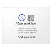 Einfacher minimaler QR-Code-Logo-Scan-Code-Name te Notizblock (Vorderseite)
