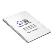 Einfacher minimaler QR-Code-Logo-Scan-Code-Name te Notizblock (Rechte Seite)