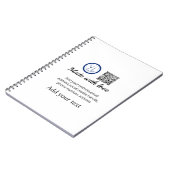 Einfacher minimaler QR-Code-Logo-Scan-Code-Name te Notizblock (Linke Seite)