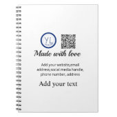 Einfacher minimaler QR-Code-Logo-Scan-Code-Name te Notizblock (Vorderseite)