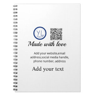 Einfacher minimaler QR-Code-Logo-Scan-Code-Name te Notizblock