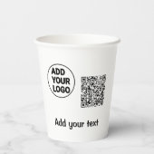 Einfacher minimaler QR-Code-Logo-Scan-Code-Name te Pappbecher (Rückseite)