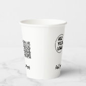 Einfacher minimaler QR-Code-Logo-Scan-Code-Name te Pappbecher (Rechts)