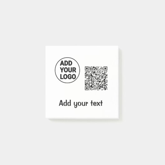 Einfacher minimaler QR-Code-Logo-Scan-Code-Name te Post-it Klebezettel (Vorderseite)