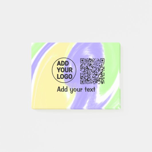 Einfacher minimaler QR-Code-Logo-Scan-Code-Name te Post-it Klebezettel (Vorderseite)