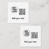 Einfacher minimaler QR-Code-Logo-Scan-Code-Name te Quadratische Visitenkarte (Vorne/Hinten)